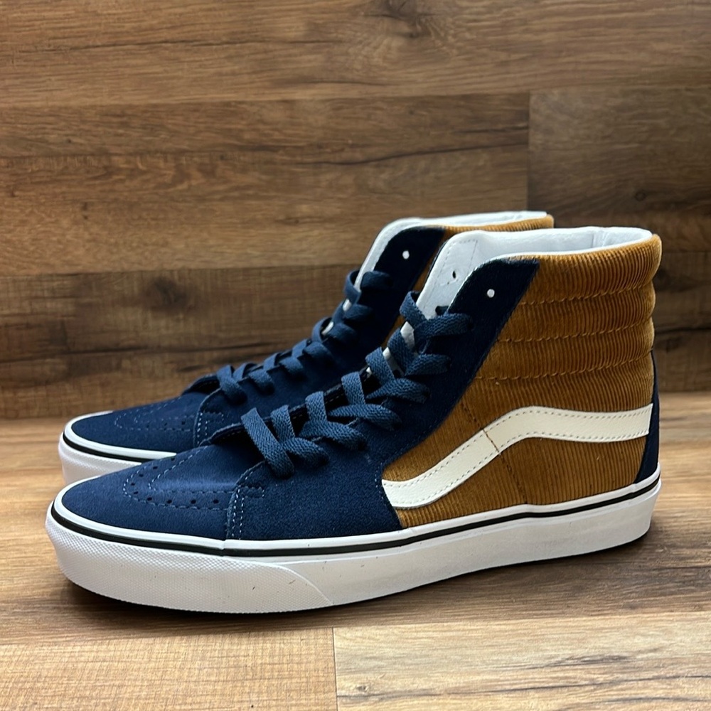 Vans Navy and Brown High-Top Sneakers